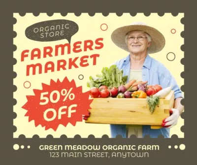 Farmers Market with Discounted Organic Produce Facebook Posts