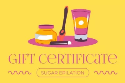 Offer of Body Sugaring Services on Yellow Gift Certificate