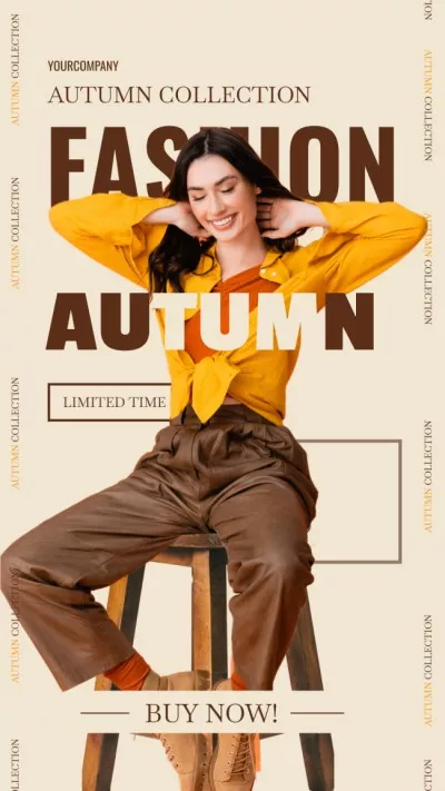 Fashionable Autumn with Beautiful Brunette Instagram Stories