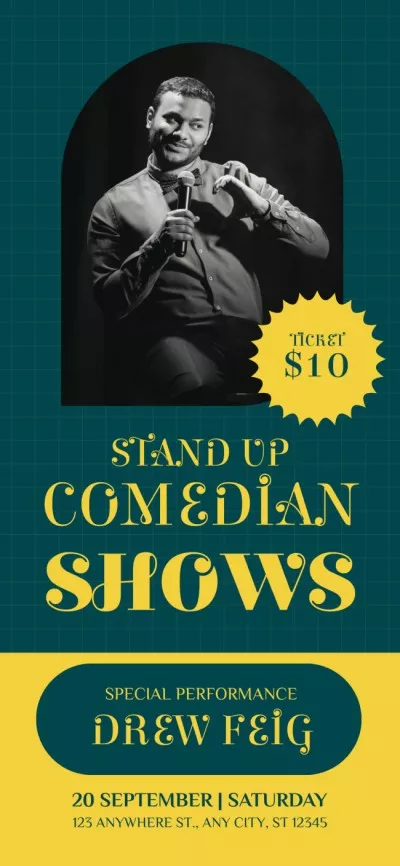 Announcement about Comedians Show on Green Snapchat Geofilter