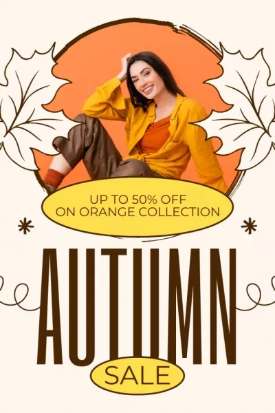 Discount on Autumn Orange Collection Pinterest Graphics