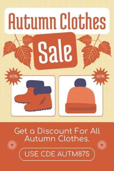 Sale of All Clothes from Autumn Collection Pinterest Graphics