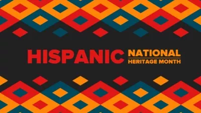 Colorful Rhombus Pattern For Hispanic Heritage Month Celebration Zoom Background