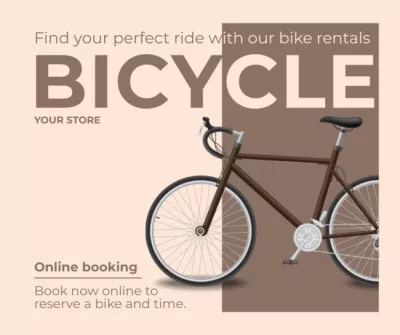 Online Booking of Bicycles for Rent Social Media Graphics