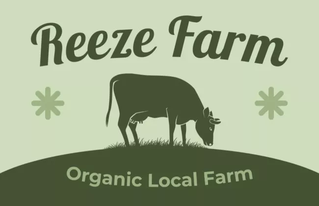 Local Organic Farm Emblem with Cow