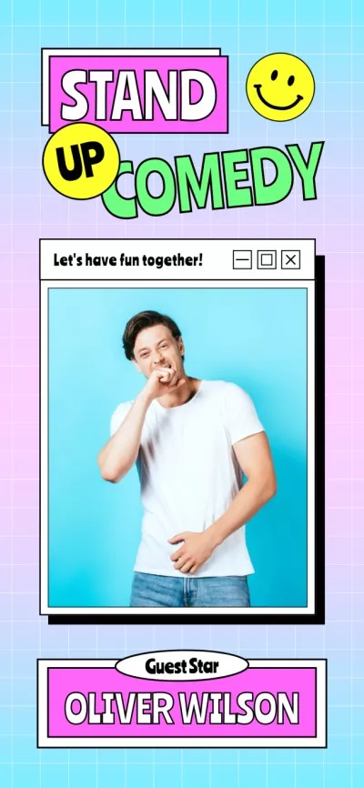 Stand-up Comedy Show Ad with Laughing Man Snapchat Geofilter