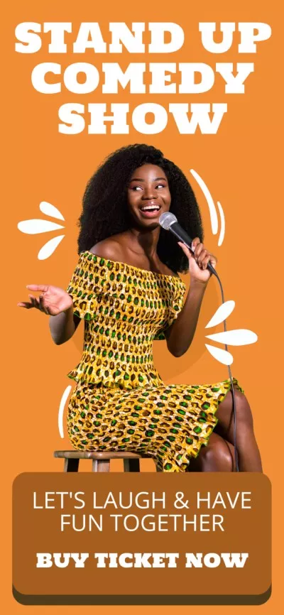 Young Woman performing on Stand-up Comedy Show Snapchat Geofilter