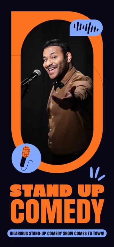 Stand-up Show Ad with Smiling Man on Stage Snapchat Geofilter