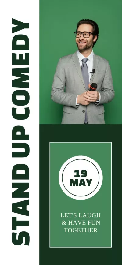 Stand-up Comedy Event Promo with Handsome Performer Snapchat Geofilter