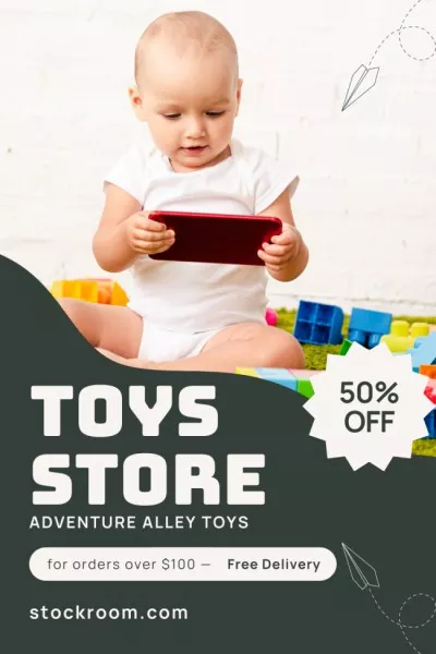 Toys Discount with Cute Little Baby Pinterest Graphics