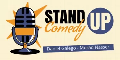 Stand-up Event Ad with Illustration of Microphone Blog Headers