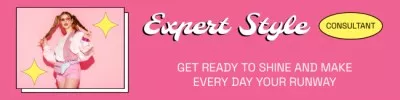 Fashion Expert Assistance Services Offer on Pink LinkedIn Cover
