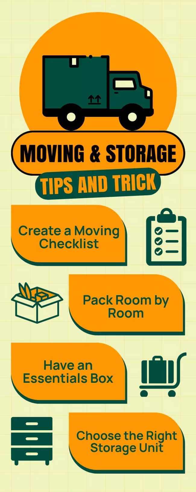 Moving & Storage Tips and Tricks with Illustration of Truck