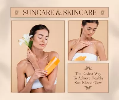 Sale Cosmetics for Sun Protection During Tanning Facebook Photo Collage