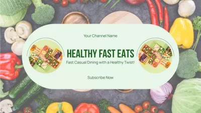 Healthy Food in Fast Casual Restaurant Offer with Vegetables YouTube Channel Art