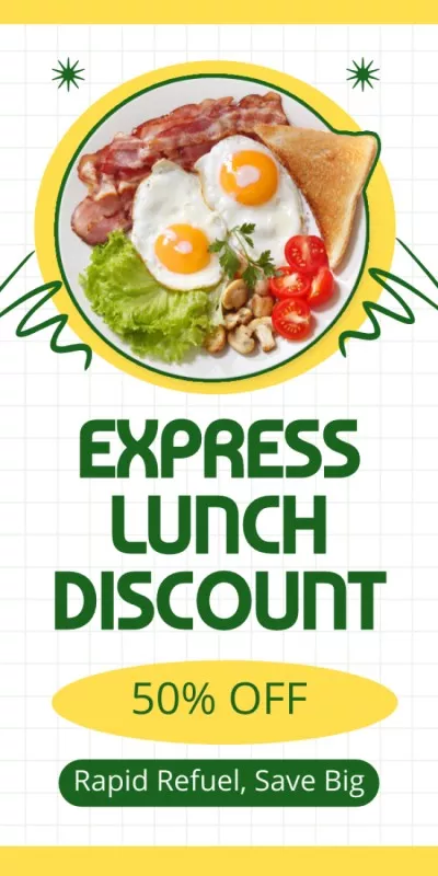 Tasty Fried Eggs Offer for Express Lunch Discount Blog Graphics