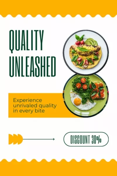 Fast Casual Restaurant Ad with Salad and Eggs on Plate Tumblr Graphics
