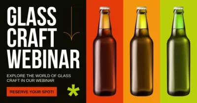 Glassware Webinar Announcement with Glass Bottles Facebook Ads