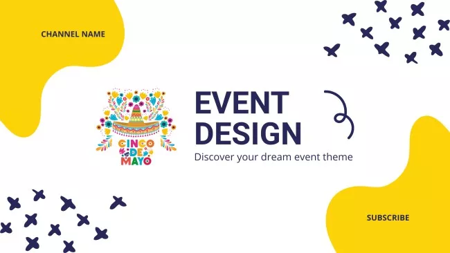 Event Design Services Ad with Bright Illustration