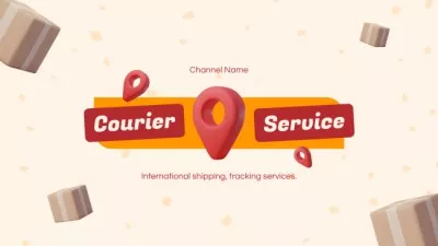 Courier Services Promo with 3d Illustration of Parcels YouTube Channel Art