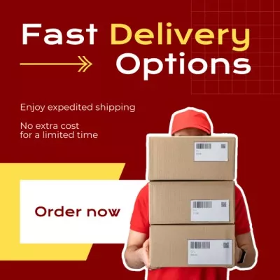 Fast Delivery Options Propositions on Red Instagram Posts