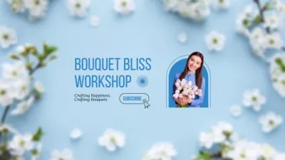 Workshop on Bouquets of Fresh Flowers with Beautiful Woman YouTube Channel Art
