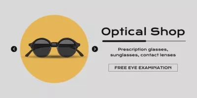 Optical Store Ad with Sunglasses with Dark Lenses Twitter Post