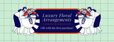 Gift Offer on First Purchase of Floral Arrangement Facebook Covers