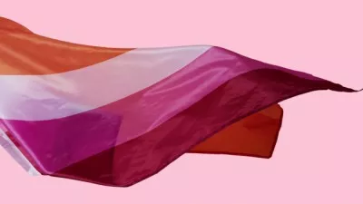 Lesbian Visibility Week Advertisement with Waving Flag Zoom Background