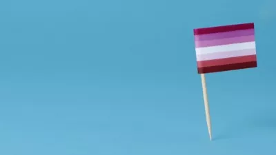 Lesbian Visibility Week Announcement with Small Flag Zoom Background