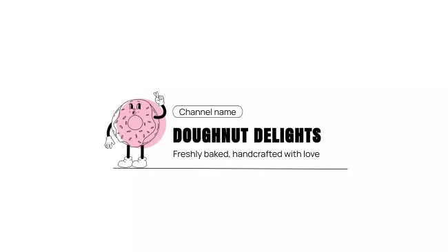 Doughnut Delights Promo with Cute Pink Donut Character