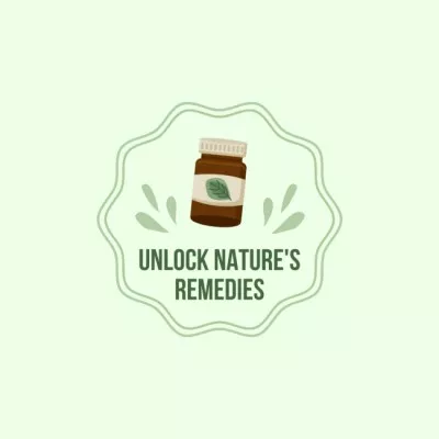 Natural Herbal Remedies In Jar Offer Animated Logos