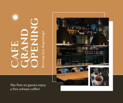 Cafe Grand Opening With Free Artisan Coffee Collage Maker