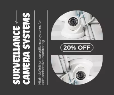Security Cameras Promo on Grey Collage Maker