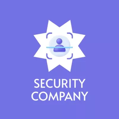 Security Company Emblem on Purple Animated Logos