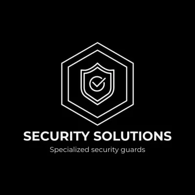Security Solutions Emblem on Black Animated Logos