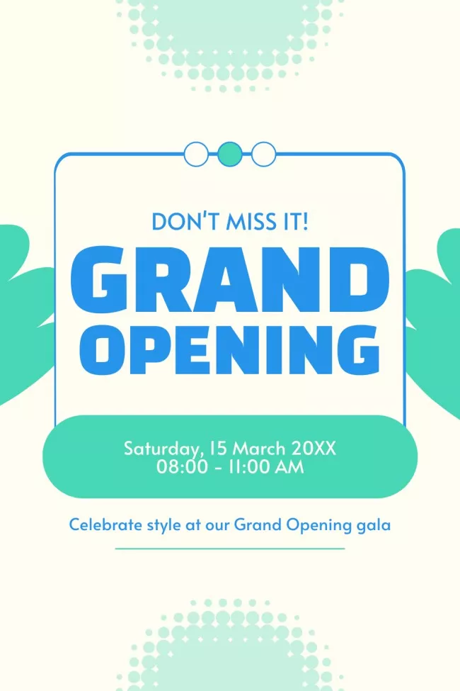 Grand Opening Gala Announcement On Saturday