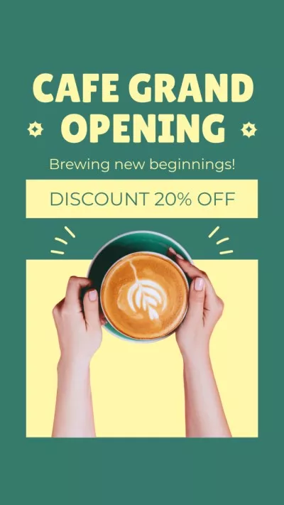Chic Cafe Opening Event With Discount On Coffee Whatsapp Statuses