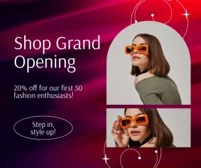 Trendy Fashion Shop Grand Opening Event With Discounts Collage Maker