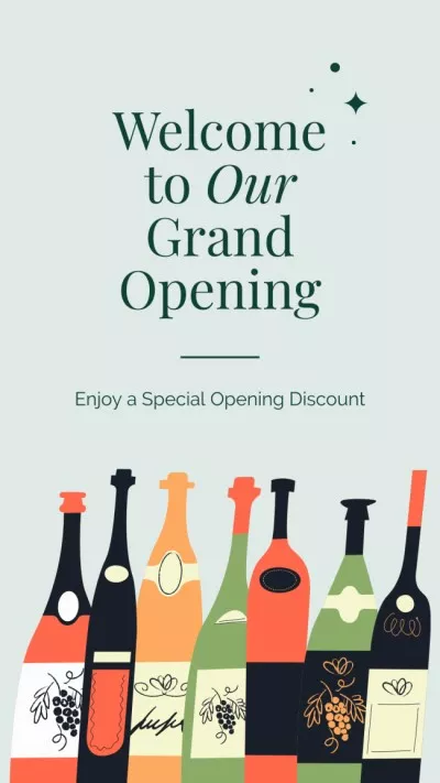 Grand Opening Event With Champagne Celebration Instagram Stories