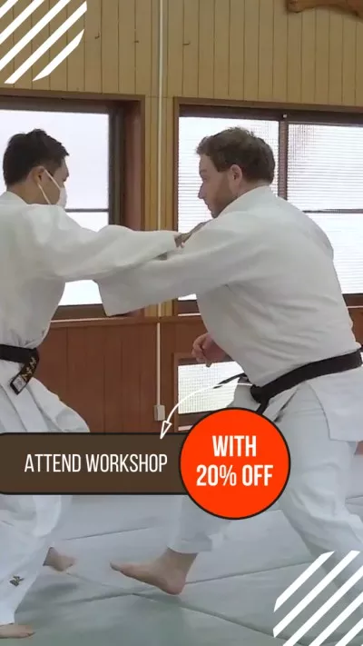 Martial Arts Workshop Announcement With Discount Facebook Reels