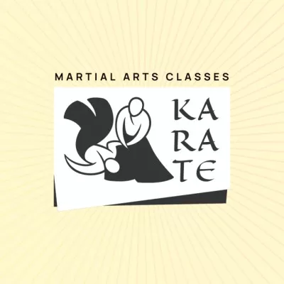 Martial Arts Classes With Karate Offer Animated Logos
