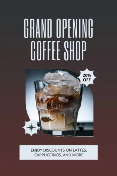 Coffee Shop Grand Opening With Discount On Cappuccino Tumblr Graphics