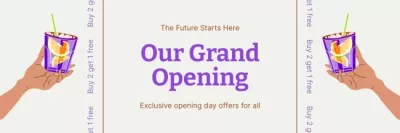 Grand Opening Celebration With Promo And Cocktails Email Headers