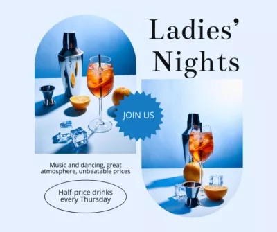 Perfect Cocktails for Lady's Night Offer Collage Maker