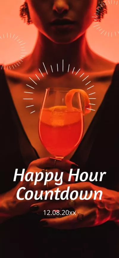 Happy Hour Countdown for Cocktails Snapchat Geofilter