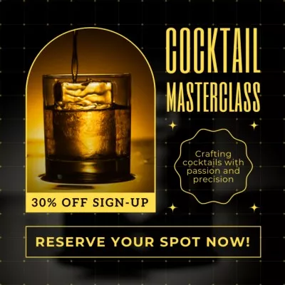 Craft Cocktails with Discount at Masterclass Instagram Posts