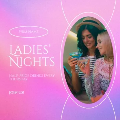 Young Women Enjoying Cocktails at Party Instagram Posts