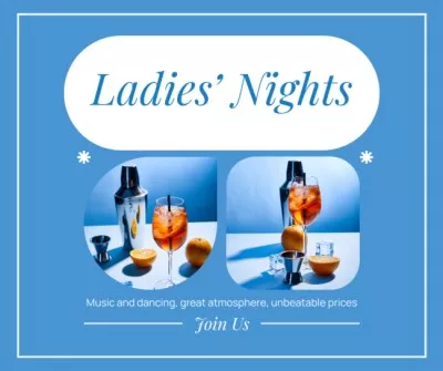 Announcement of Lady's Night with Fine Cocktails Facebook Photo Collage