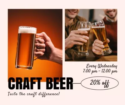 Announcement of Discount on Drinks with Men in Bar Collage Maker